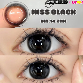   0.00- 6.00 độ  MYSTICEYES kính áp tròng MCK1 Miss Black Loạt xám Lens 14.2 MM 6 Tháng 