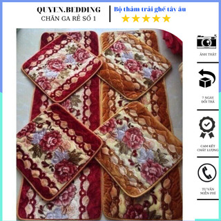 Bộ thảm trải ghế ngồi nỉ nhung bo viền chắc chắn, dày dặn, họa tiết hoa văn sang trọng