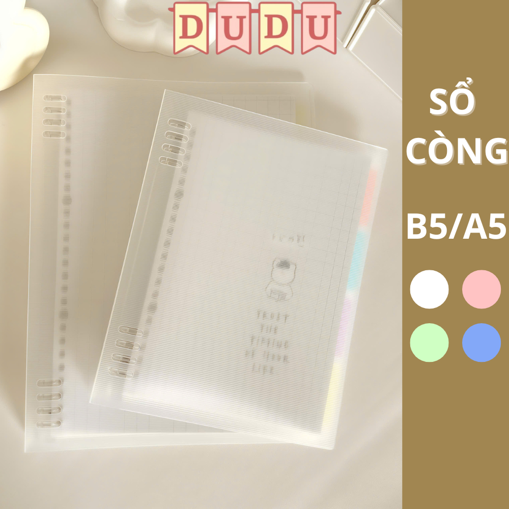 [ẢNH THẬT] Sổ còng DUDU set bìa sổ còng A5 B5 Binder Còng Nhựa 4 9 6 20còng làm Sổ Tay, Sổ Ghi Chép