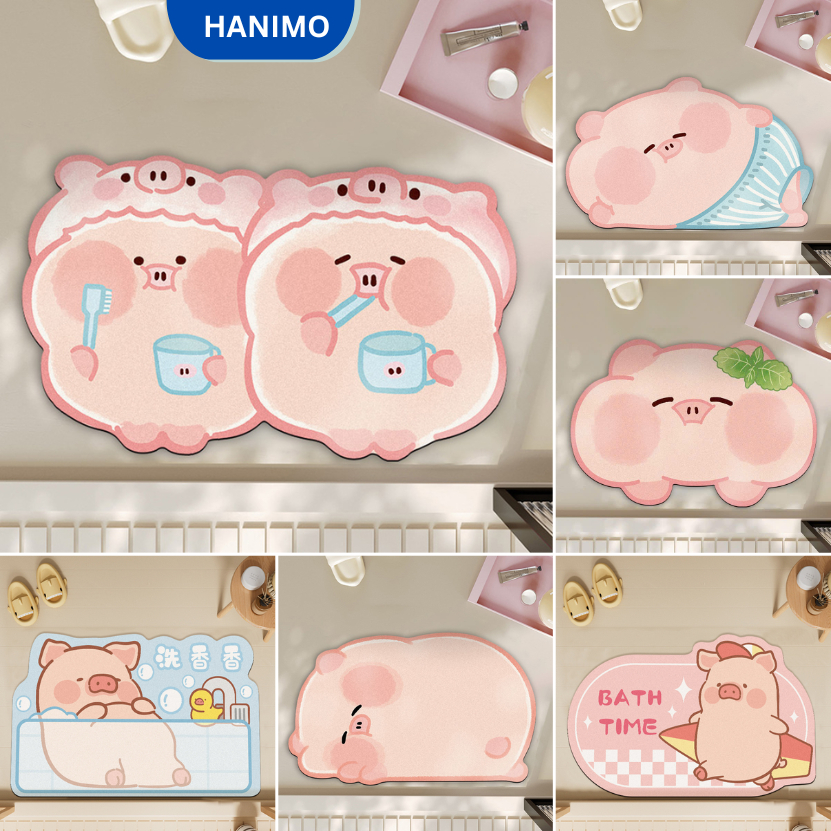 Thảm lau chân êm ái 40x60cm, hút nước tốt, giữ sàn khô ráo decor phòng ngủ phòng khách - HANIMO HA01