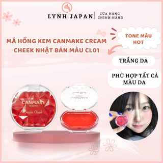  Má hồng kem CL01 Canmake Cream Cheek Nhật Bản màu Đỏ Táo 