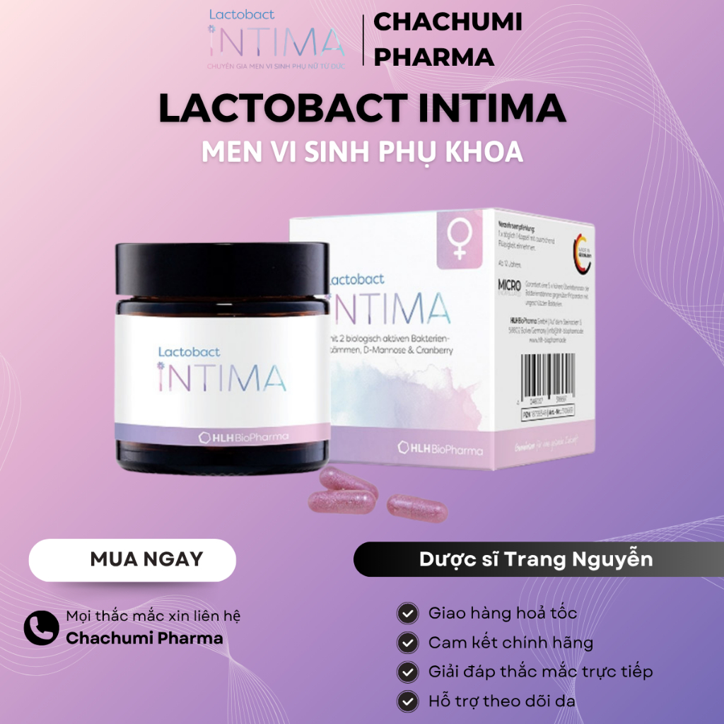 Lactobact Intima - Men vi sinh phụ khoa bổ sung lợi khuẩn từ Đức