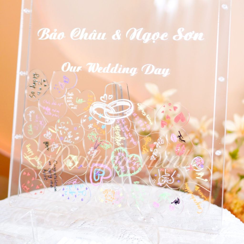 Khung Ký Tên Trong Suốt Ngày Cưới, Ngày Kỉ Niệm, Ngày Sinh Nhật - Dailyme.mint