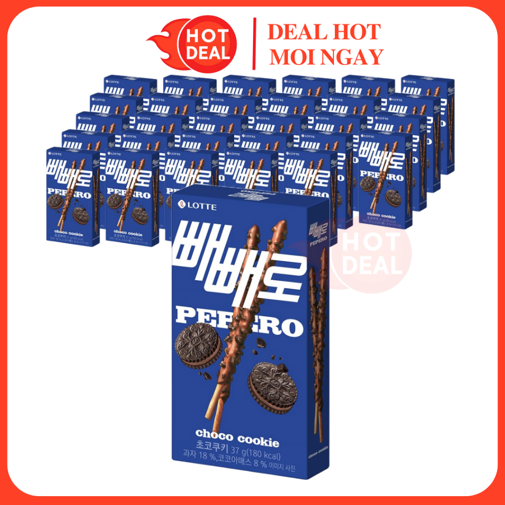 Lốc 10 Hộp Bánh Que Lotte Pepero Choco Cookie 32G