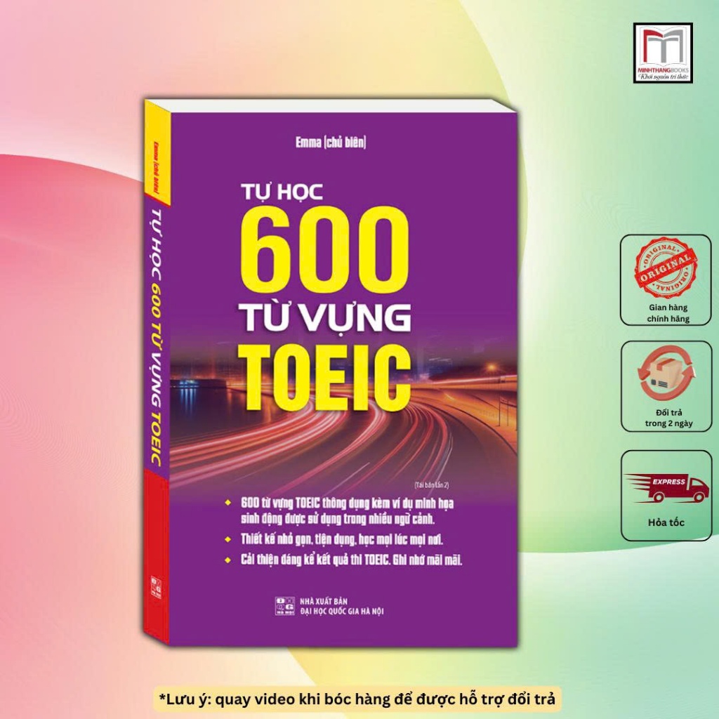 Sách - Tự học 600 từ vựng Toeic (bìa mềm), có ví dụ minh họa