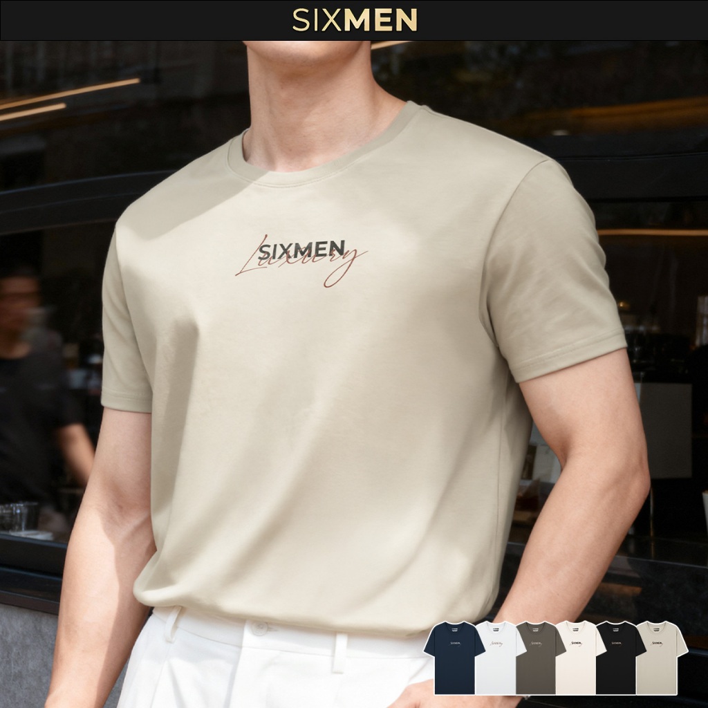 Áo thun nam TSHIRT SIXMEN LUXURY Ver 1 cổ tròn vải cotton cao cấp co giãn, thoáng mát, thanh lịch