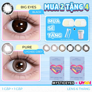   mua 2 tặng 4  Mysticeyes 0 độ 14.0-14.5mm 2 cặp Kính áp tròng MCK1+2 khay đựng lens+máy rửa lens+nhíp và que đeo lens 
