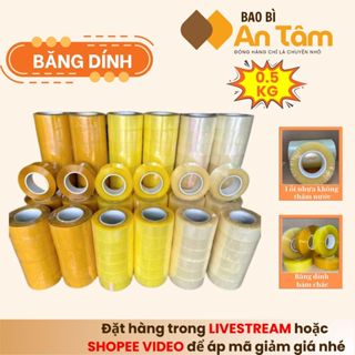 Băng keo đóng hàng  siêu dính 0,5KG, băng dính đóng hàng tiện lợi giá rẻ - Gói hàng an tâm