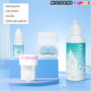  120ml nước ngâm len nước ngâm kính áp tròng+10ml thuốc nhỏ mắt dung dịch nhỏ mắt+máy rửa lens+hộp đựng lens 