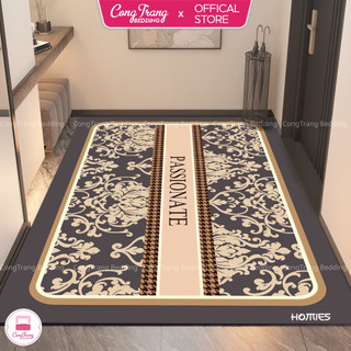 Thảm Lau Chân CongTrang Bedding HOMIES Chất Liệu Cao Su, Thảm Trang Trí Sàn Hiện Đại, Sang Trọng - HG Nâu