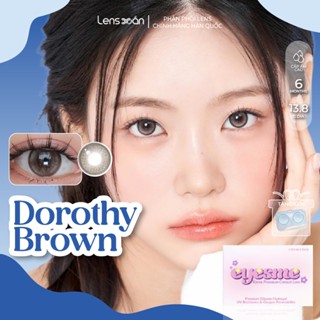 Kính áp tròng cận 6 tháng LENS XOẮN lens nâu tự nhiên giãn tròng 14.5 có viền tròn mắt long lanh EYESM DOROTHY