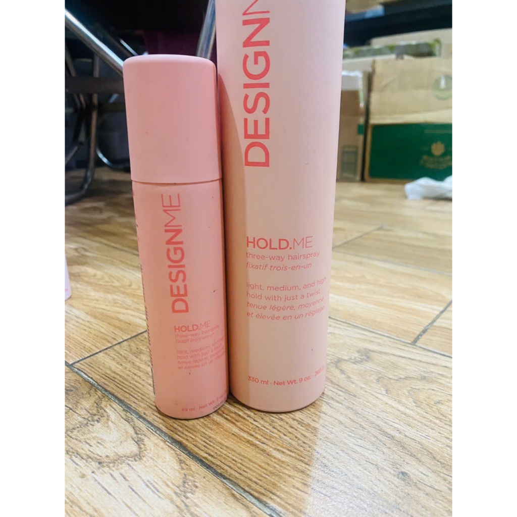 Design.Me HOLD.ME Three-Way Hairspray Xịt tạo kiểu đa năng giữ nếp và tạo độ phồng 330ml/69ml