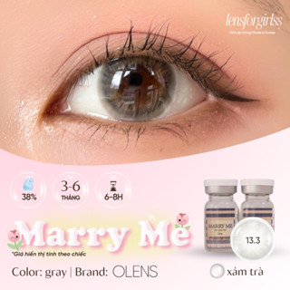  OLENS  Kính áp tròng sz GIÃN TRÒNG xám trà MARRY ME GRAY chính hãng KOREA  | HSD 3-6 tháng | Lens cận | LENSFORGIRLSS 