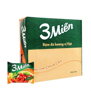  hùng 30 gói mì 3 Miền tôm chua cay 65g   date mới   
