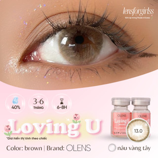   OLENS  Kính áp tròng nâu tây sáng LOVING U BROWN chính hãng KOREA | HSD 3-6 tháng | Lens cận | LENSFORGIRLSS 