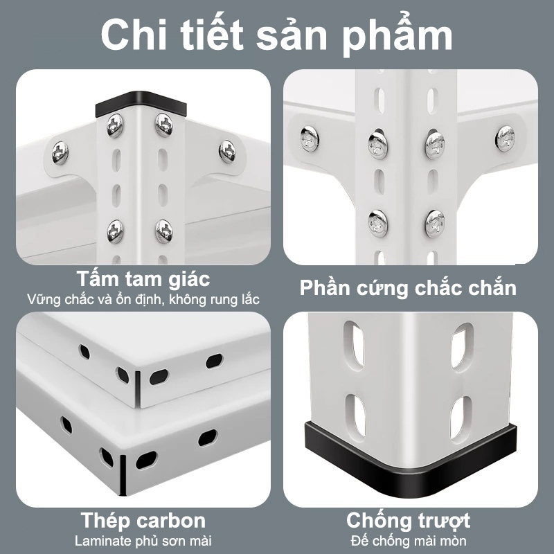 BMZAR Kệ Sắt V Lỗ Tấm Thép Dày Kệ Để Đồ Chịu Tải 50kg/Tầng Kệ Sắt Lắp Ghép Da Năng 3-6 Tầng | BigBuy360 - bigbuy360.vn
