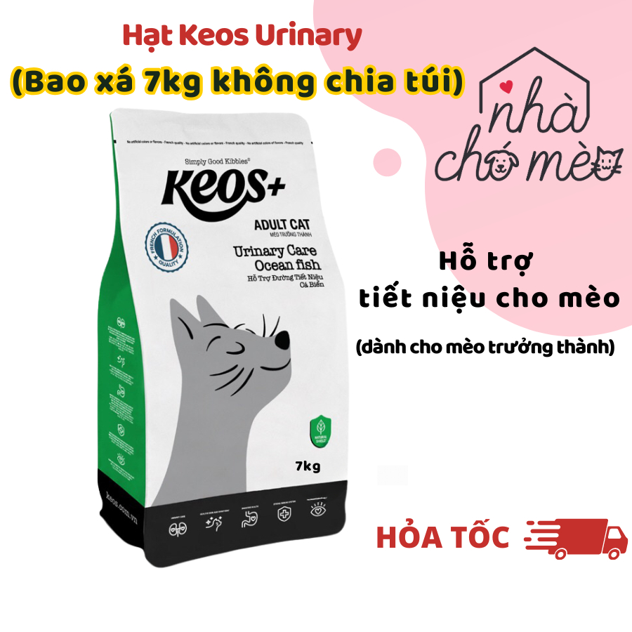  Hạt Cho Mèo Keos Urinary Bao Xá 7kg Không Chia Túi  Thức Ăn Cho Mèo Keos Hỗ Trợ Tiết Niệu Vị Cá Biển - Nhà Chó Mèo 