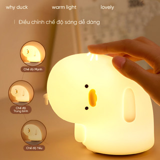  🏮COD🏮Đèn ngủ vịt vàng Đèn phát sáng sạc USB Why Duck đèn ngủ đèn để bàn decor đèn silicon 
