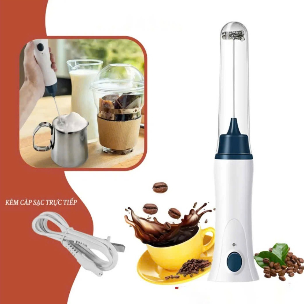 (1 cáI)Máy Tạo Bọt Sữa Điện ROHS Cầm Tay Tốc Độ Cao Máy Đánh Bọt Cà Phê Khuấy Trộn Đồ Uống Đánh Trứng Mini Sạc Điện 220V