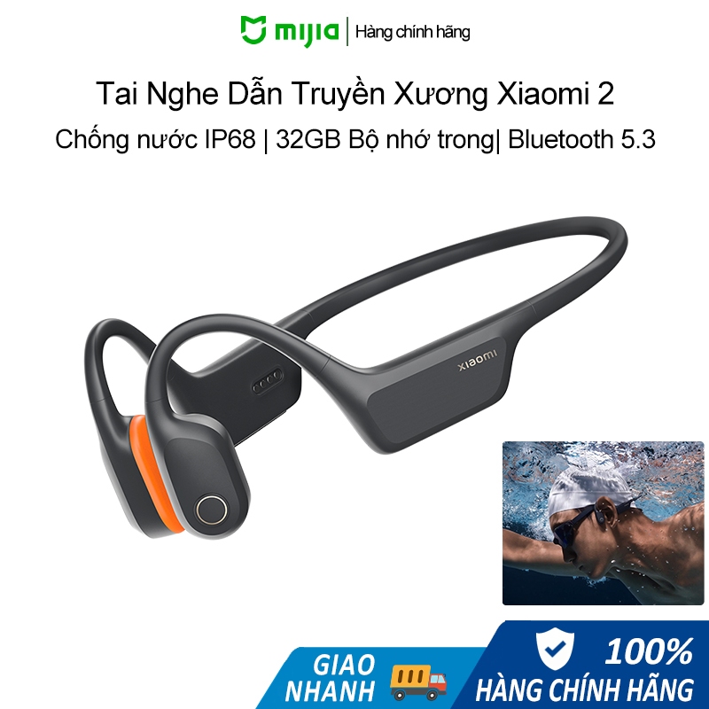 Tai Nghe Dẫn Truyền Xương Xiaomi 2, 32GB, IP68, Pin 12H, Bluetooth 5.3, Nghe Khi Bơi, Chạy Bộ