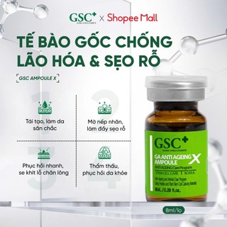  Tế Bào Gốc Chống Lão Hóa Xử Lý Sẹo Rỗ  Hàn Quốc GSC Anti Ageing Ampoule Tăng Sinh Collagen Phục Hồi Da Peel 8M 