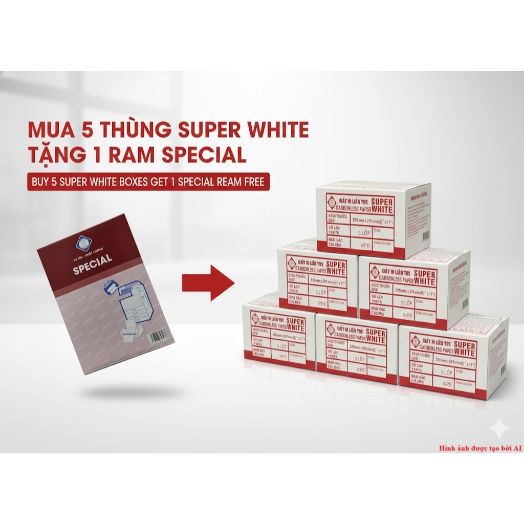 Giấy Liên Tục khổ 210 1 liên, 2 liên, 3 liên, 4 liên, 5 liên Carbonless Thu Trang