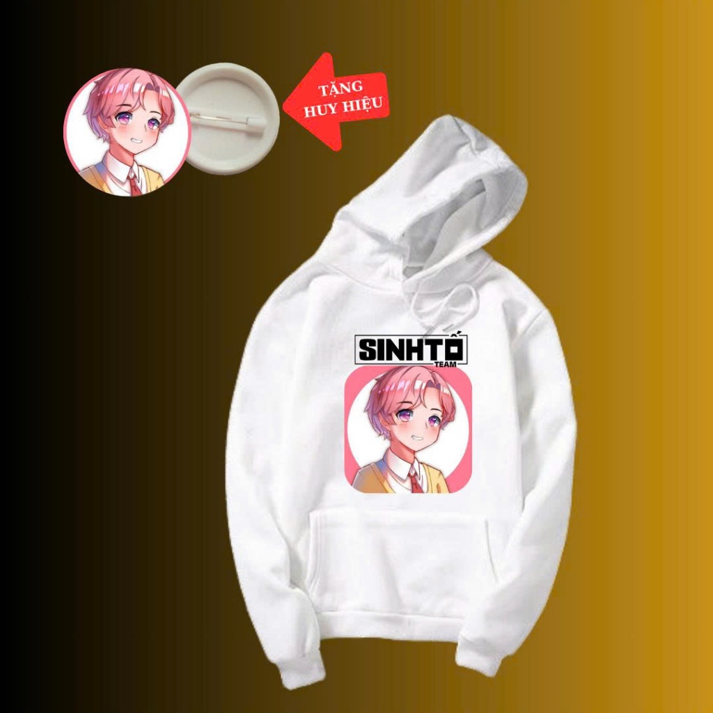 Áo Khoác Hoodie làng sinh tố team Oops Hiha, Hachi TV, Nabee TV, Huy Noob, Aby, vải Nỉ -Kèm huy hiệu