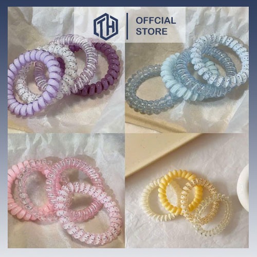 Set 16 Dây Buộc Tóc Lò Xo Beary Quảng Châu Kích Thước 5,5cm Co Giãn Buộc Tóc Đuôi Ngựa Búi Tóc Cực X
