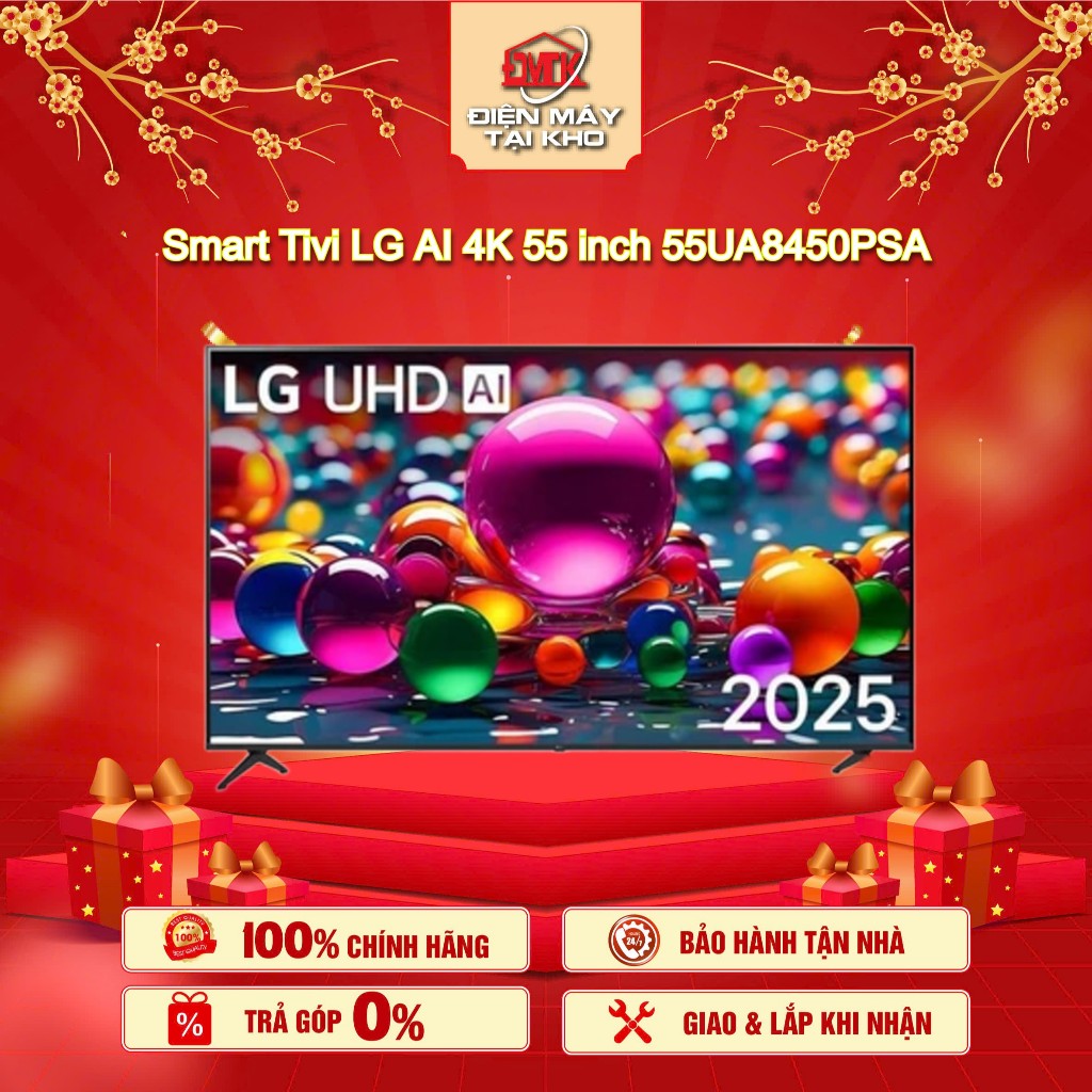 Smart Tivi LG AI 4K 55 Inch 55UA8450PSA – Ưu Việt Hình Ảnh 4K – Bộ Xử Lý α7 Gen8 – Thương Hiệu LG