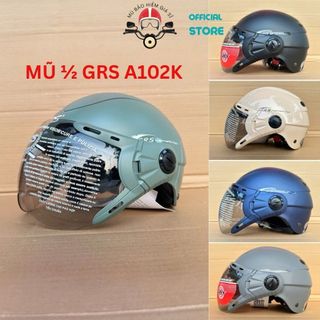 Mũ Bảo Hiểm Nửa Đầu GRS a102k Có Kính chắn gió chống bụi và tia uv nhiều mầu dành cho xe máy