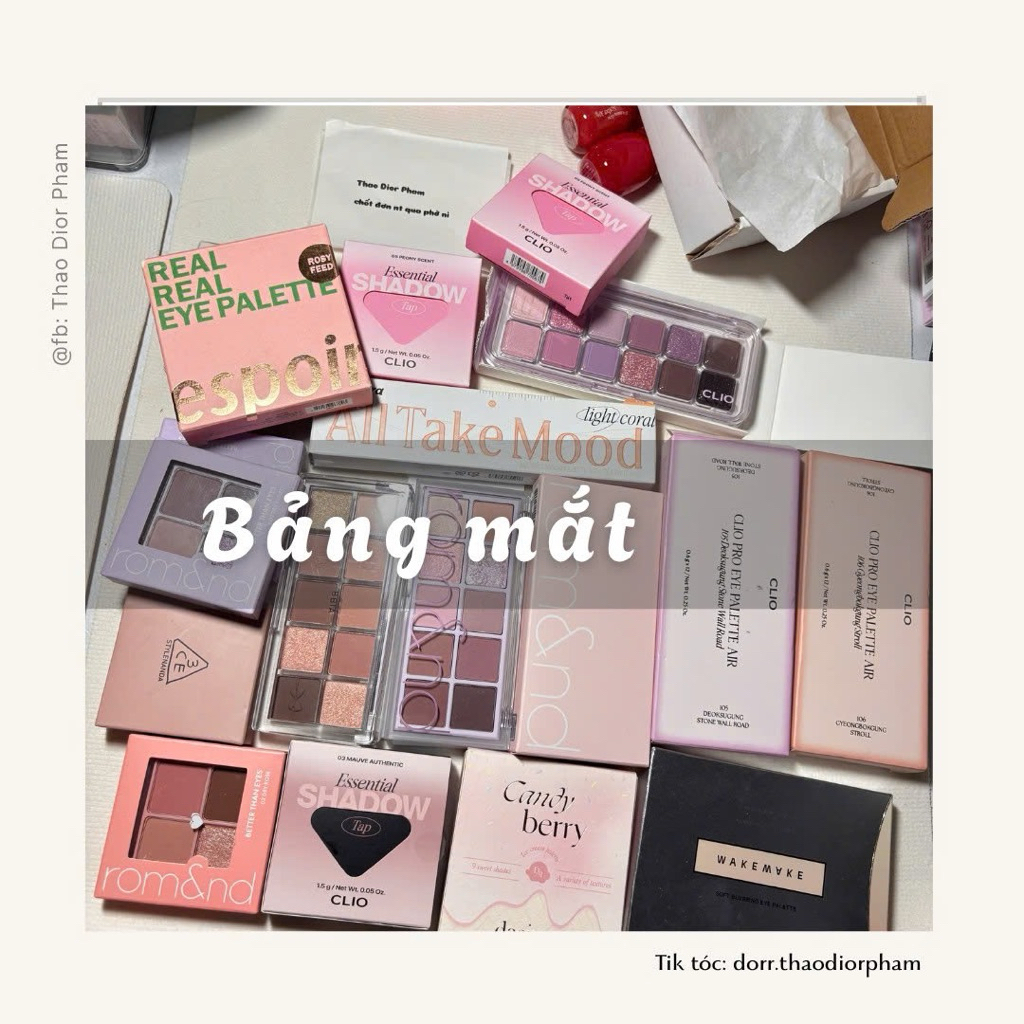 [Cập nhật 30/12] Thanh lý new auth-  BẢNG MẮT hàn quốc CLIO, Romand, Wakemake, Dasique, Peripera,...