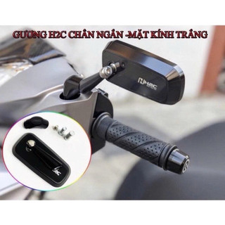 Gương H2C Mặt Kính Trắng Chân Ngắn Full Nhôm Xịn Gắn Xe máy < Giá 1c Gắn Được Trái Phả Gương H2C