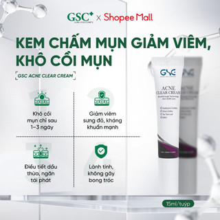  Kem Chấm Mụn Chuyên Sâu GSC Acne Clear Cream 15ml – Chấm Mụn Giảm Viêm Khô Cồi Mụn Nhanh Chóng 