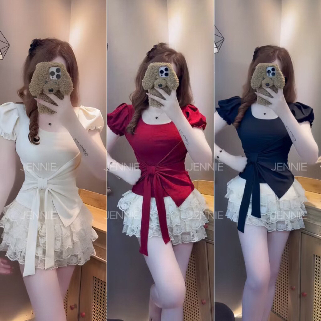 Áo nữ tay ngắn kiểu dây chéo cổ chất thun ôm co giãn A118 | BigBuy360 - bigbuy360.vn