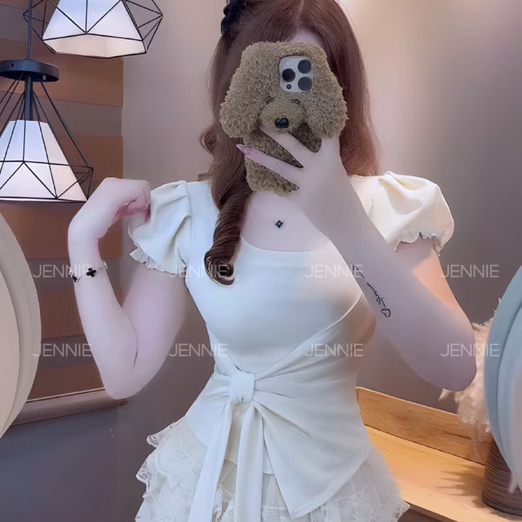 Áo nữ tay ngắn kiểu dây chéo cổ chất thun ôm co giãn A118 | BigBuy360 - bigbuy360.vn