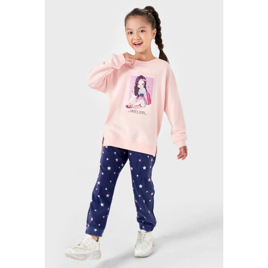 Quần nỉ hoạ tiết bé gái Canifa