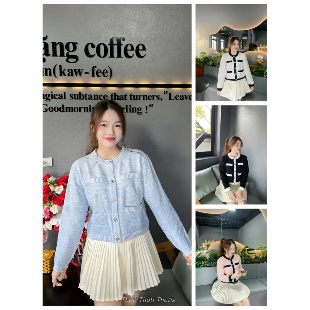 Áo khoác cardigan jennifer len dệt kim dày dặn thời trang basic của nhà Tí Ngoan [New]