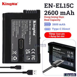 Nikon EN-EL15C Type-C 2600mAh | Pin máy ảnh sạc trực tiếp Kingma Nikon el15c el15 Z63 Zf Z8 Z52 Z5 Z6 Z7 Z7ii Z6ii D800
