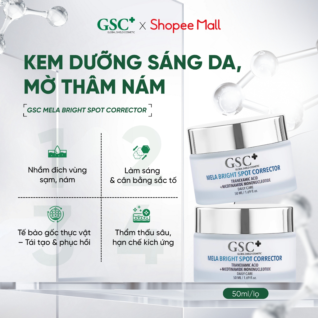  Kem Dưỡng Sáng Da Mờ Thâm Nám GSC Mela Bright Spot Corrector 50ml 