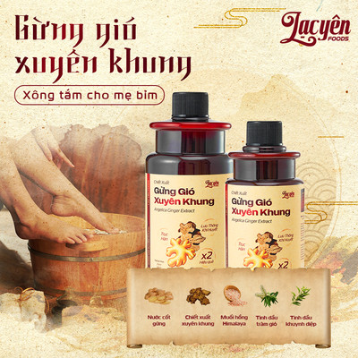 Chiết Xuất Gừng Gió Xuyên Khung Lạc Yên Foods Thành Phần An Toàn, Lành Tính Cho Mẹ Bỉm Làm Ấm Cơ Thể