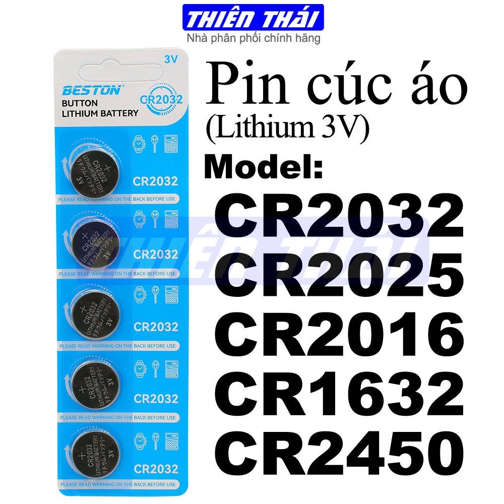 Pin Cúc Áo BESTON CR1632,CR2016,CR2025,CR2032,CR2450Lithium 3V,pin đồng hồ,cmos
