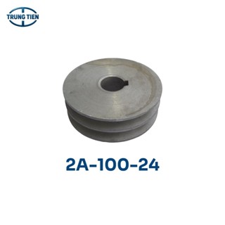 Puli pulley buli puly 2A-100-24 – puli 2 rãnh A phi 100, lỗ 24mm, đúc đặc – rãnh sâu – không hub