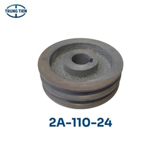Puli pulley buli 2A-110-24 – puli đôi A phi 110, lỗ 24mm, có hub – rãnh sâu bám dây