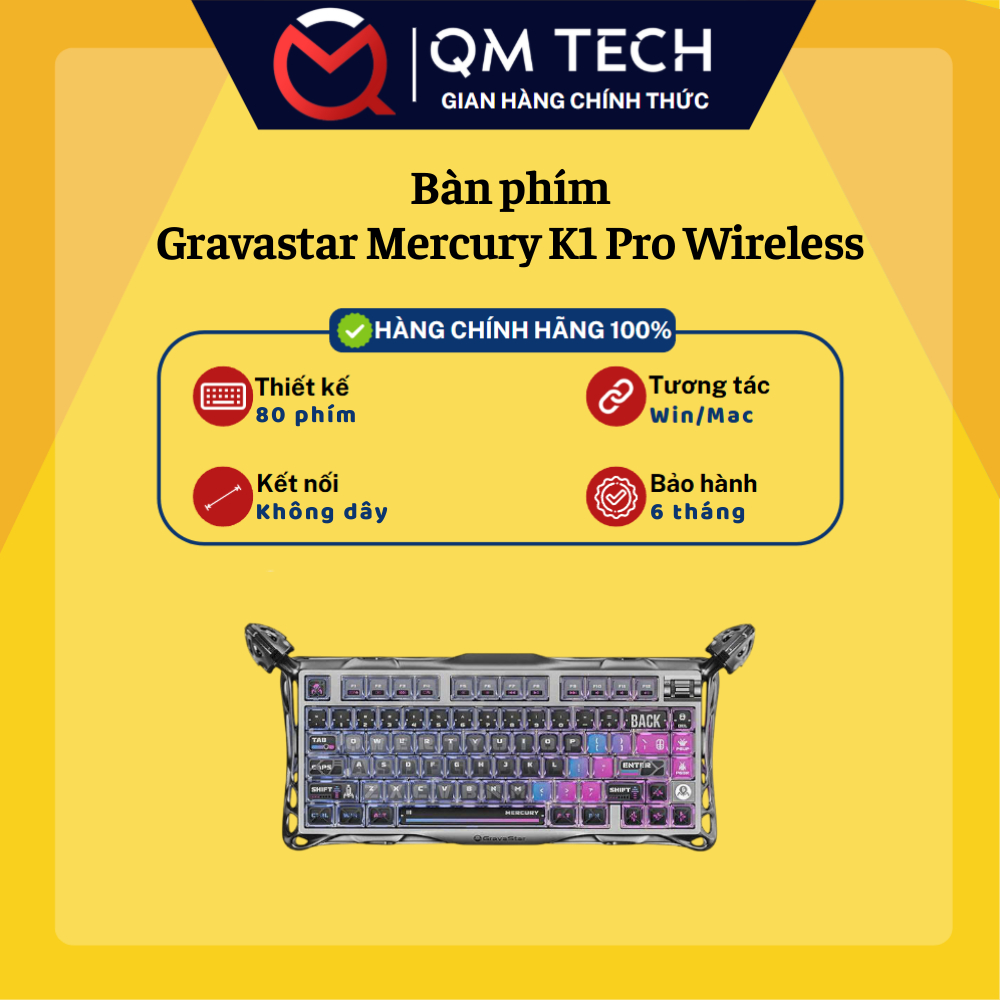 Bàn phím không dây Gravastar Mercury K1 - QMTECHSTORE