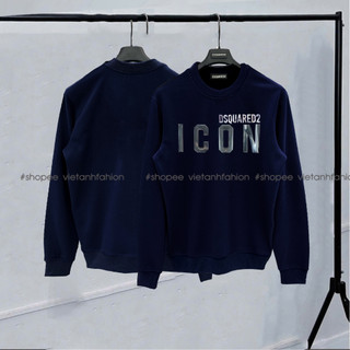  Áo nỉ sweater chữ ICON tráng gương cổ tròn dài tay áo nỉ Icon dsqd2 tráng gương nam nữ hot trend boy phố 