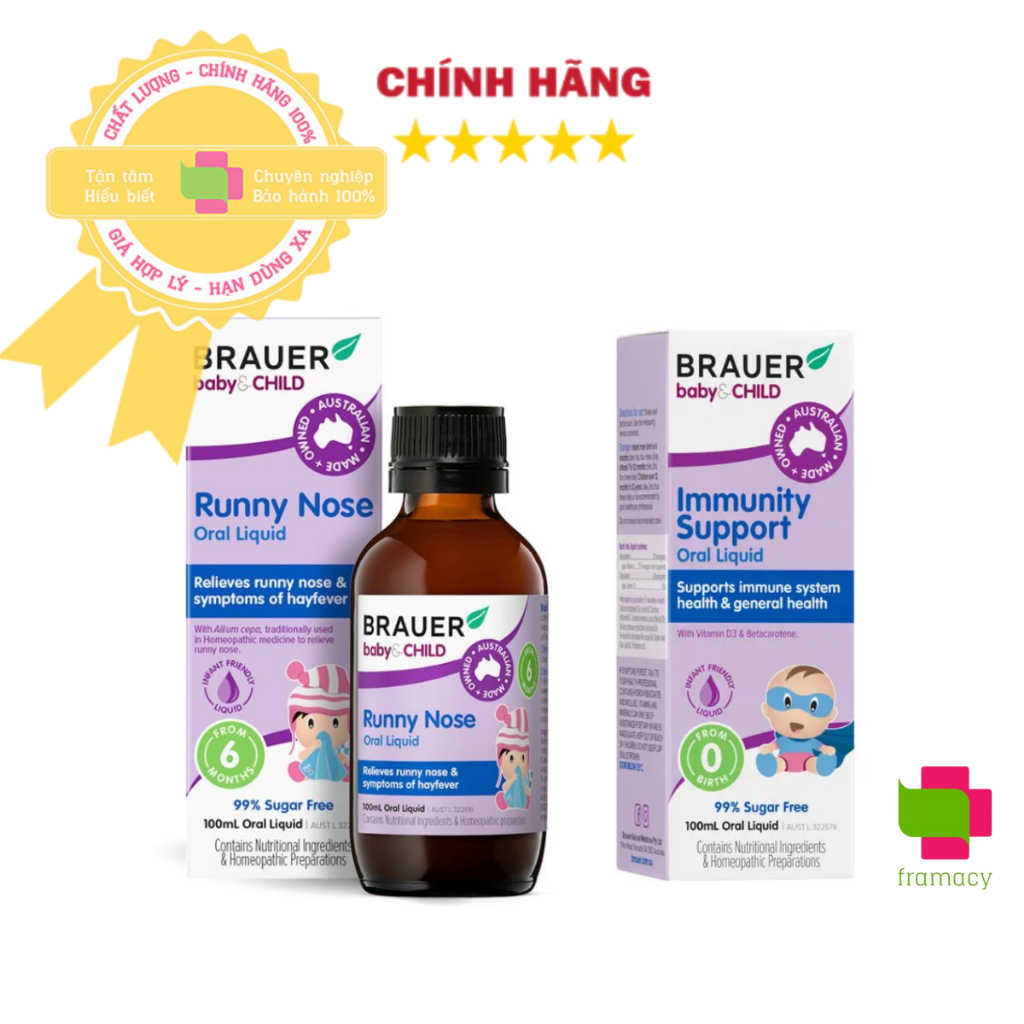Brauer Baby & Child Immunity Support Siro tăng đề kháng cho bé Úc (100ml)