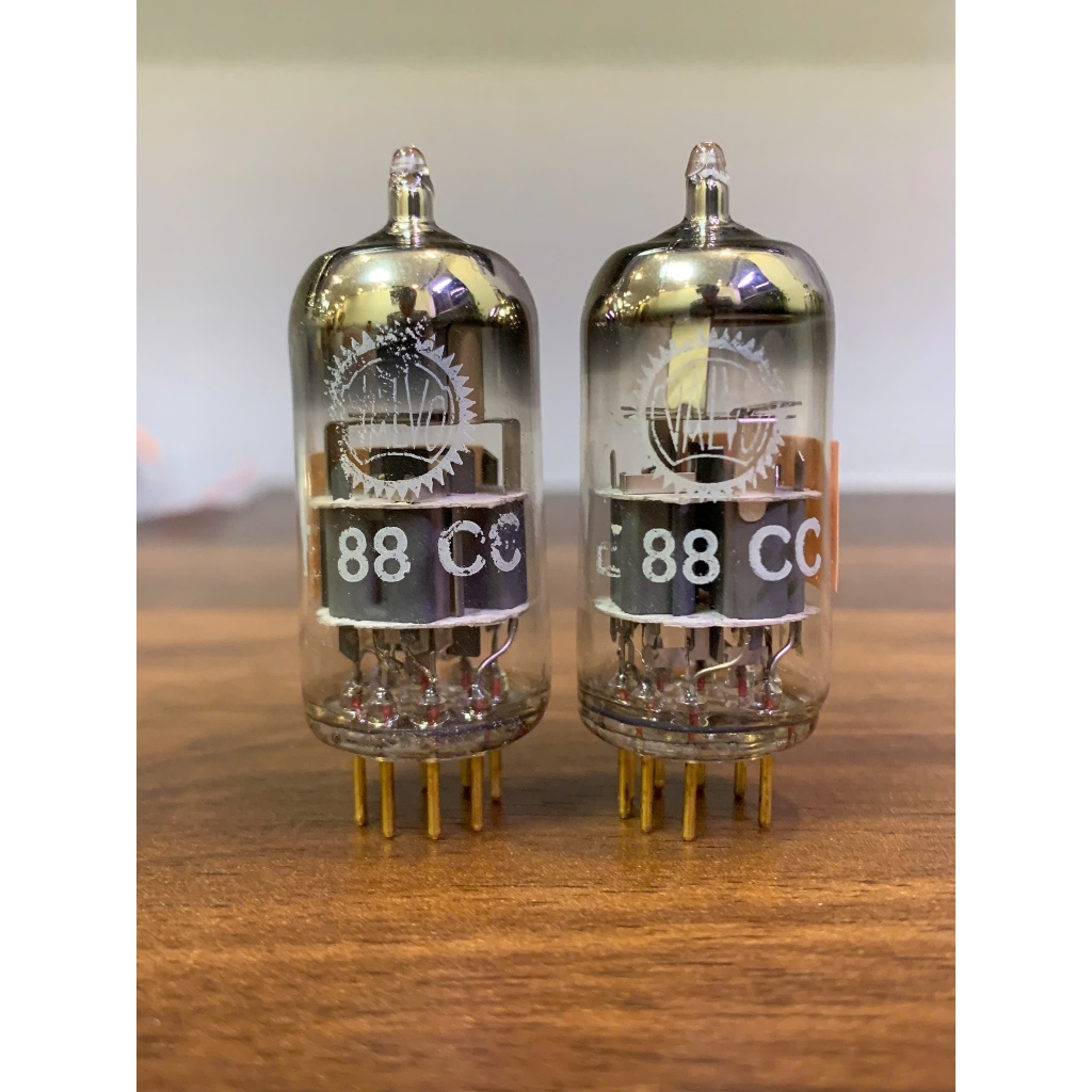 Cặp bóng đèn điện tử E88CC/ ECC88/ 6DJ8/ 6922 - Valvo chân vàng - Made in Germany- Test mạnh cân cặp
