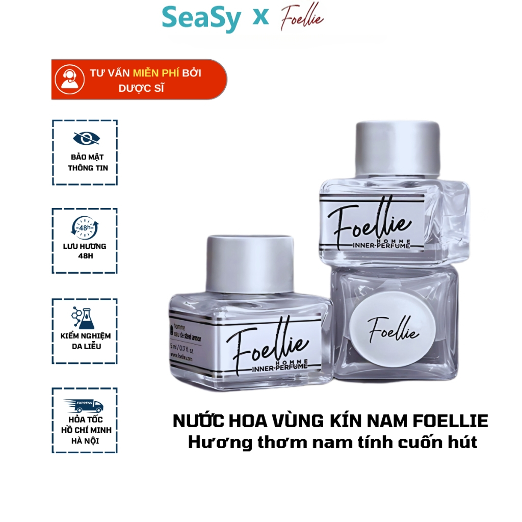Nước Hoa Vùng Kín Nam Foellie Steel Armor – Hương Gỗ Cuốn Hút, Cân Bằng pH, Lưu Hương 48H – Dung Tíc