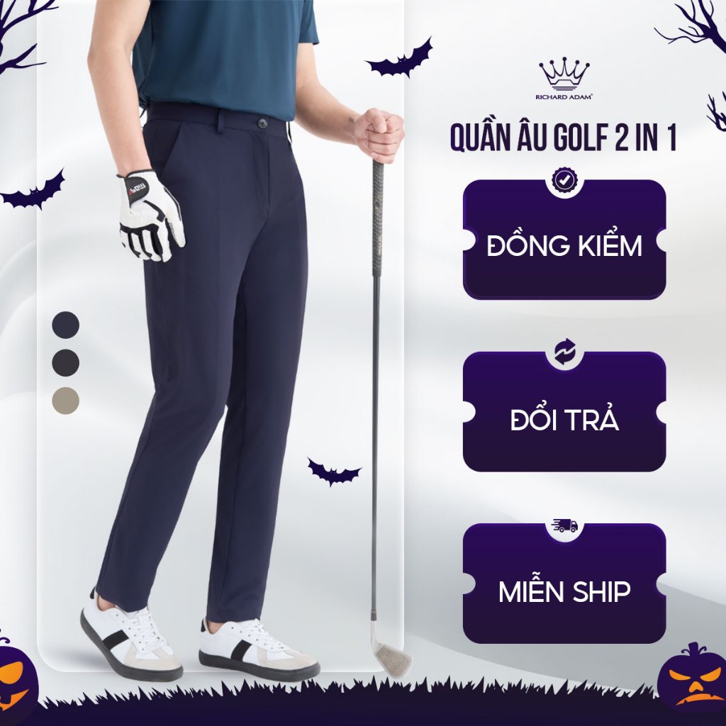Quần Âu Golf Nam Richard Adam Vải Polymide Mềm Mại, Co Giãn, Thoáng Mát, Anti UV, Ống Suông QG210624