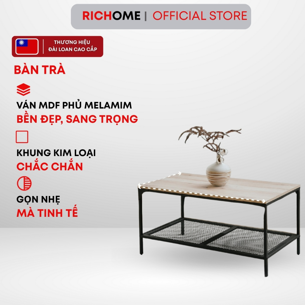 Bàn trà đa năng, bàn decor thiết kế sang trọng có thể làm bàn trang điểm - RICHOME TA472